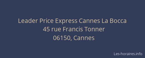 Leader Price Express Cannes La Bocca