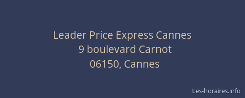 Leader Price Express Cannes