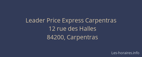 Leader Price Express Carpentras