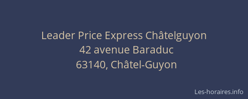 Leader Price Express Châtelguyon