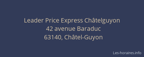 Leader Price Express Ch&acirc;telguyon