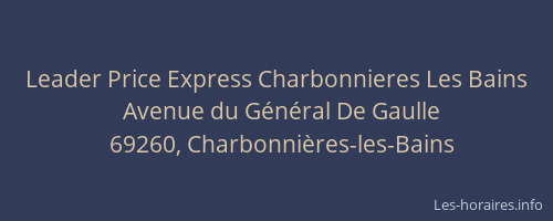 Leader Price Express Charbonnieres Les Bains
