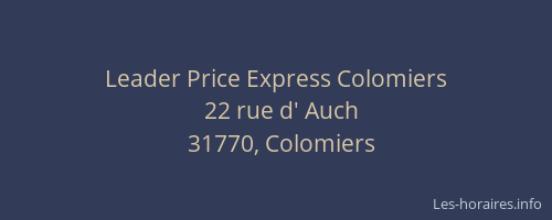 Leader Price Express Colomiers
