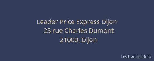 Leader Price Express Dijon