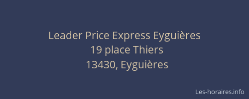 Leader Price Express Eyguières