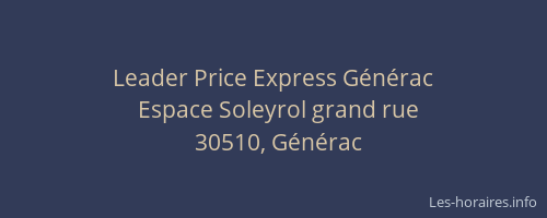 Leader Price Express G&eacute;n&eacute;rac