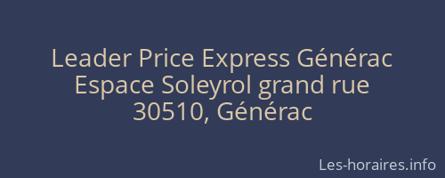 Leader Price Express Générac