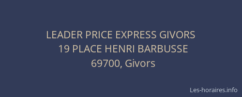 LEADER PRICE EXPRESS GIVORS