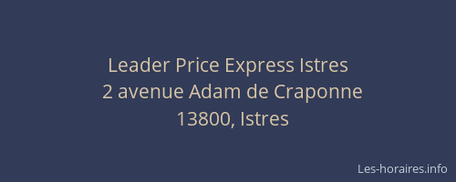 Leader Price Express Istres
