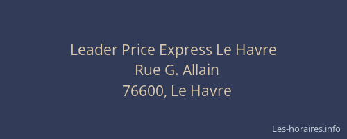Leader Price Express Le Havre