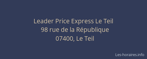 Leader Price Express Le Teil