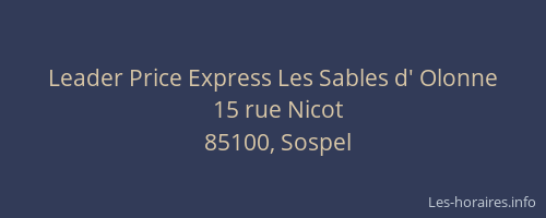 Leader Price Express Les Sables d' Olonne