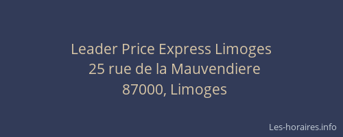 Leader Price Express Limoges