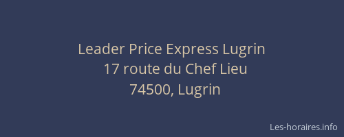 Leader Price Express Lugrin
