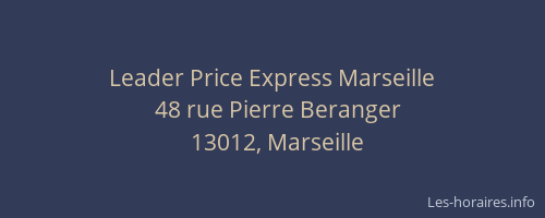 Leader Price Express Marseille