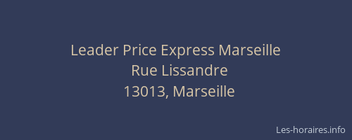 Leader Price Express Marseille