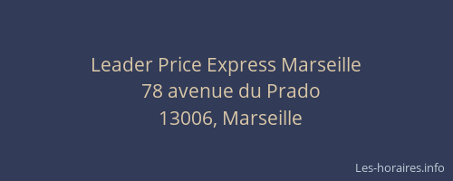 Leader Price Express Marseille