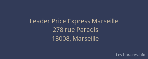 Leader Price Express Marseille