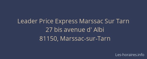 Leader Price Express Marssac Sur Tarn