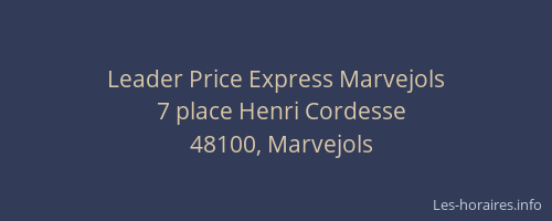 Leader Price Express Marvejols