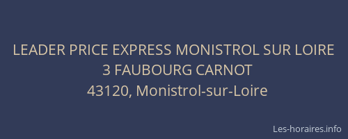 LEADER PRICE EXPRESS MONISTROL SUR LOIRE