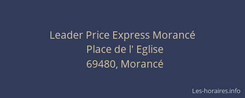 Leader Price Express Morancé