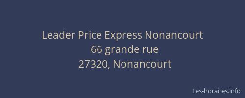 Leader Price Express Nonancourt