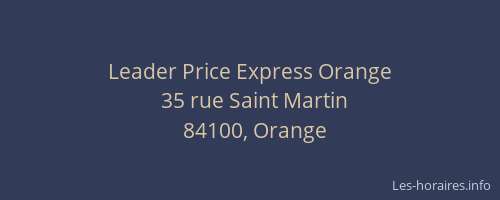 Leader Price Express Orange