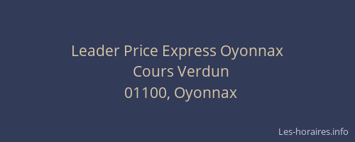 Leader Price Express Oyonnax