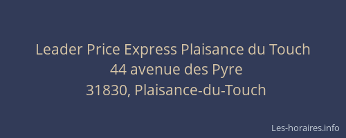 Leader Price Express Plaisance du Touch