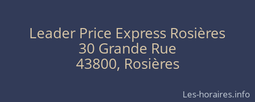 Leader Price Express Rosières