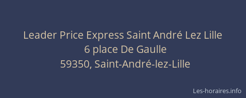 Leader Price Express Saint André Lez Lille
