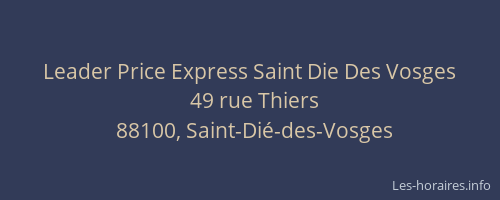 Leader Price Express Saint Die Des Vosges