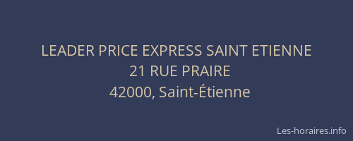 LEADER PRICE EXPRESS SAINT ETIENNE