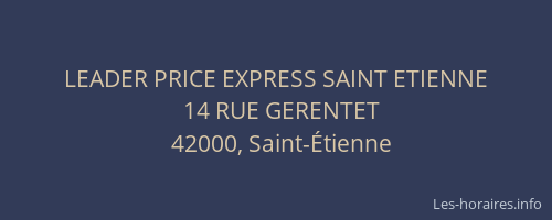 LEADER PRICE EXPRESS SAINT ETIENNE