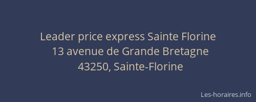 Leader price express Sainte Florine