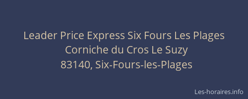 Leader Price Express Six Fours Les Plages