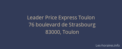 Leader Price Express Toulon