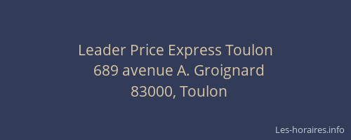 Leader Price Express Toulon