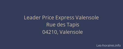 Leader Price Express Valensole