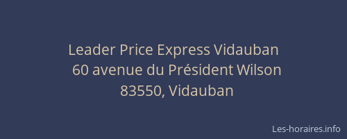 Leader Price Express Vidauban