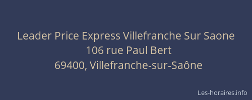 Leader Price Express Villefranche Sur Saone