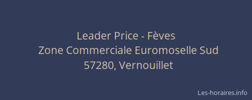 Leader Price - F&egrave;ves
