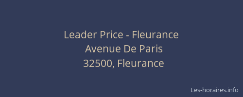 Leader Price - Fleurance