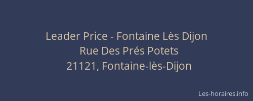 Leader Price - Fontaine Lès Dijon