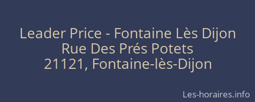 Leader Price - Fontaine Lès Dijon