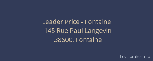 Leader Price - Fontaine