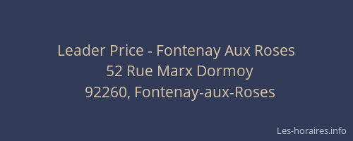 Leader Price - Fontenay Aux Roses