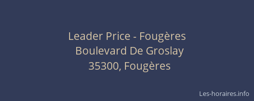 Leader Price - Fougères