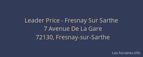 Leader Price - Fresnay Sur Sarthe